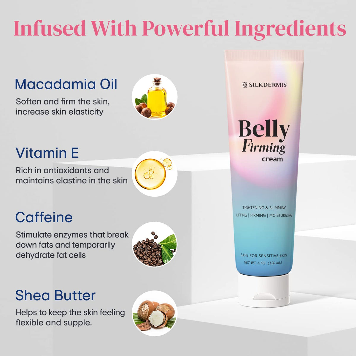 SILKDERMIS cream texture close-up highlights rich, non‑greasy formula for smooth hydration