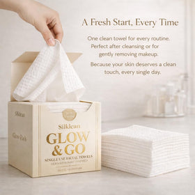 Silklean towel covering face and neck for one-step cleansing