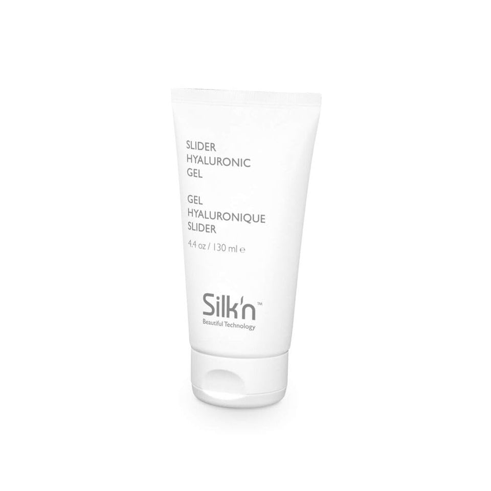 Silk'n slider gel tube front view showing label and clear gel benefit glide