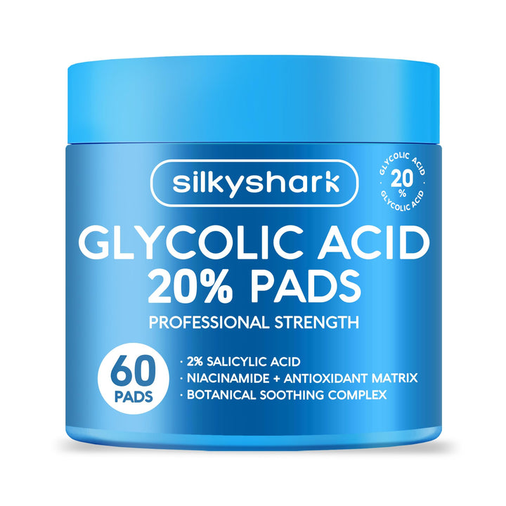 SilkyShark front packaging showing 60-count pads and branding, clear product benefit