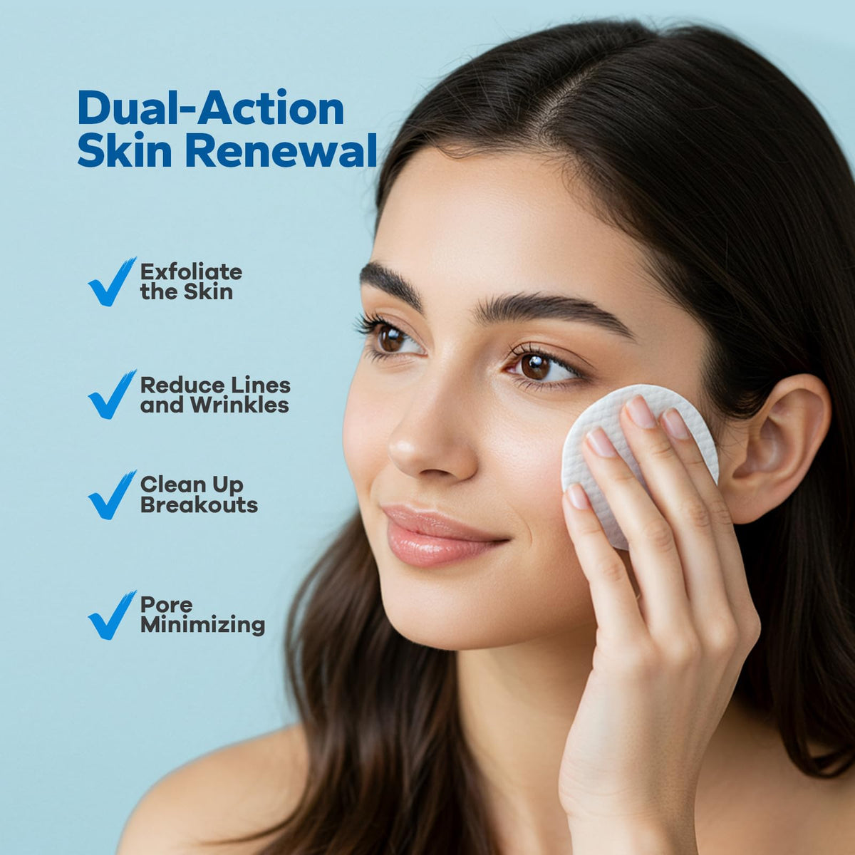 SilkyShark close-up of pad texture highlighting pre-soaked exfoliant and easy application