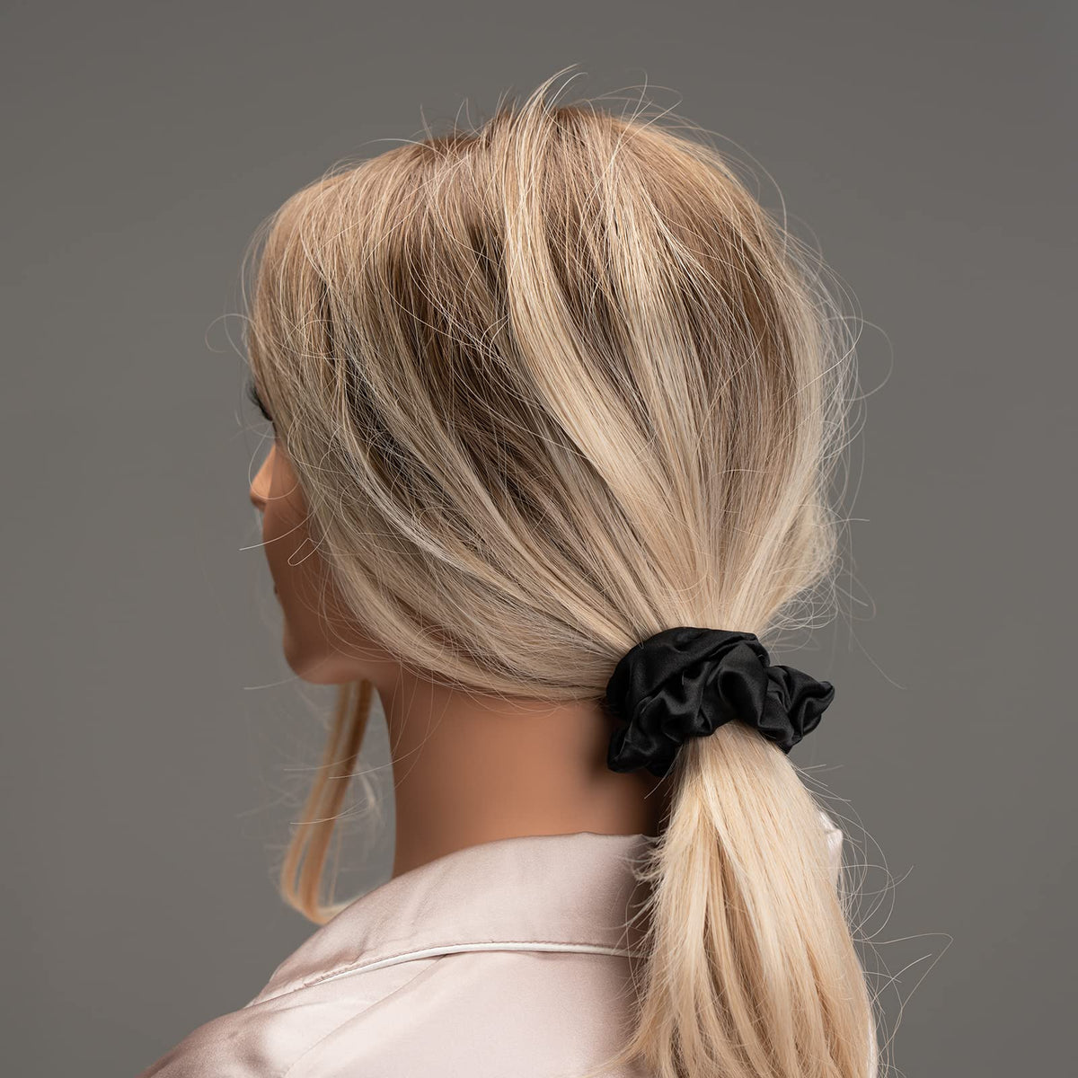 Silmer scrunchies on nightstand lifestyle scene promoting gentle overnight protection