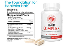 Silver Fern Hair Complex powder scoop displaying texture and easy daily use benefit