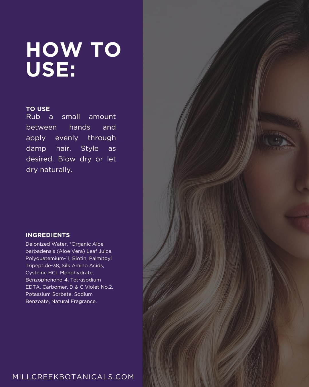Close-up of hair finish after Silver Fox use showing reduced flyaways and sheen