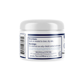Applying Silver Miracles cream to hand demonstrates fast absorption and soothing feel
