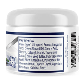 Close-up of Silver Miracles cream texture highlighting smooth, lightweight moisturization