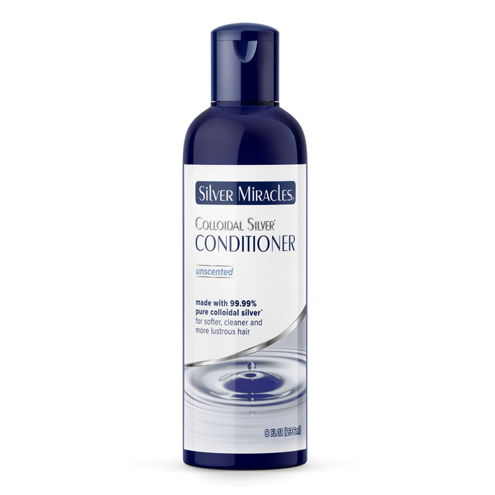 Silver Miracles front bottle view showing 8 oz label and clear, scent-free benefit