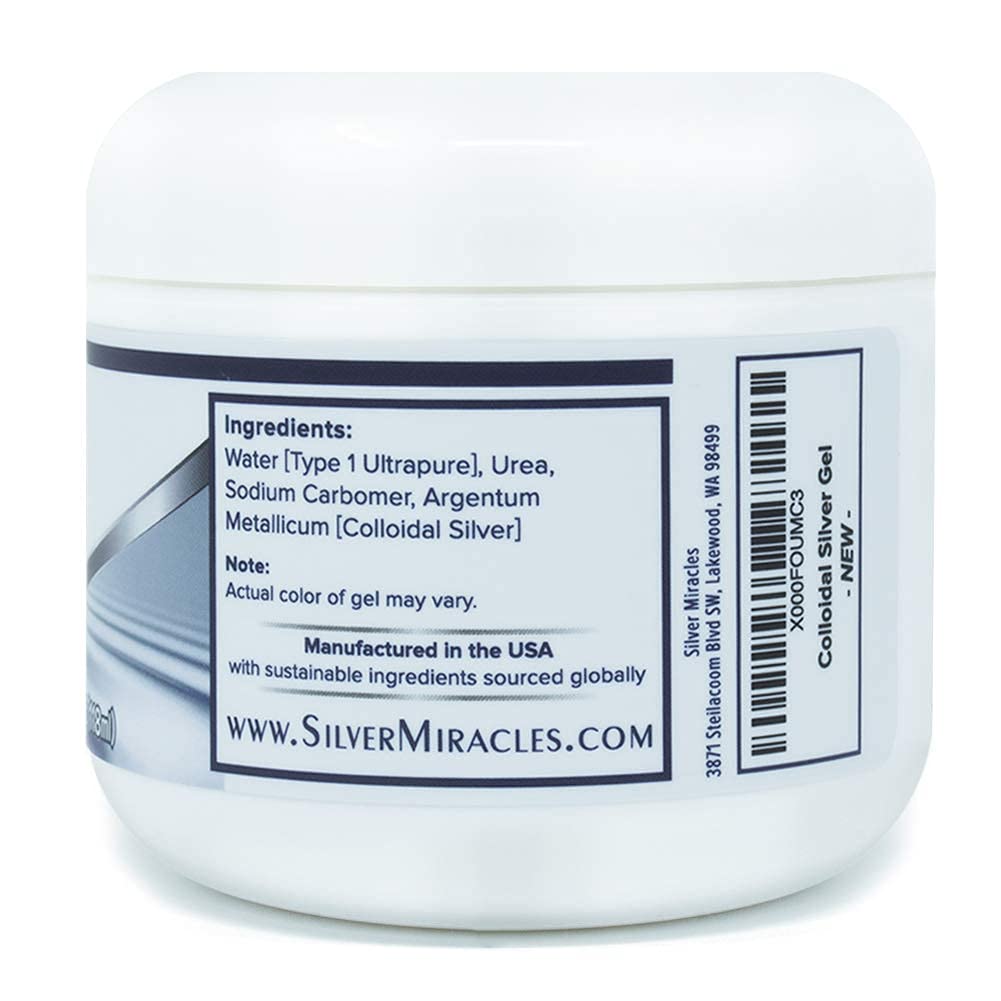 Silver Miracles gel applied to hand demonstrating soothing cooling effect