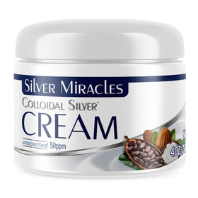 Silver Miracles jar front view showing 4oz cream and clear branding for easy identification