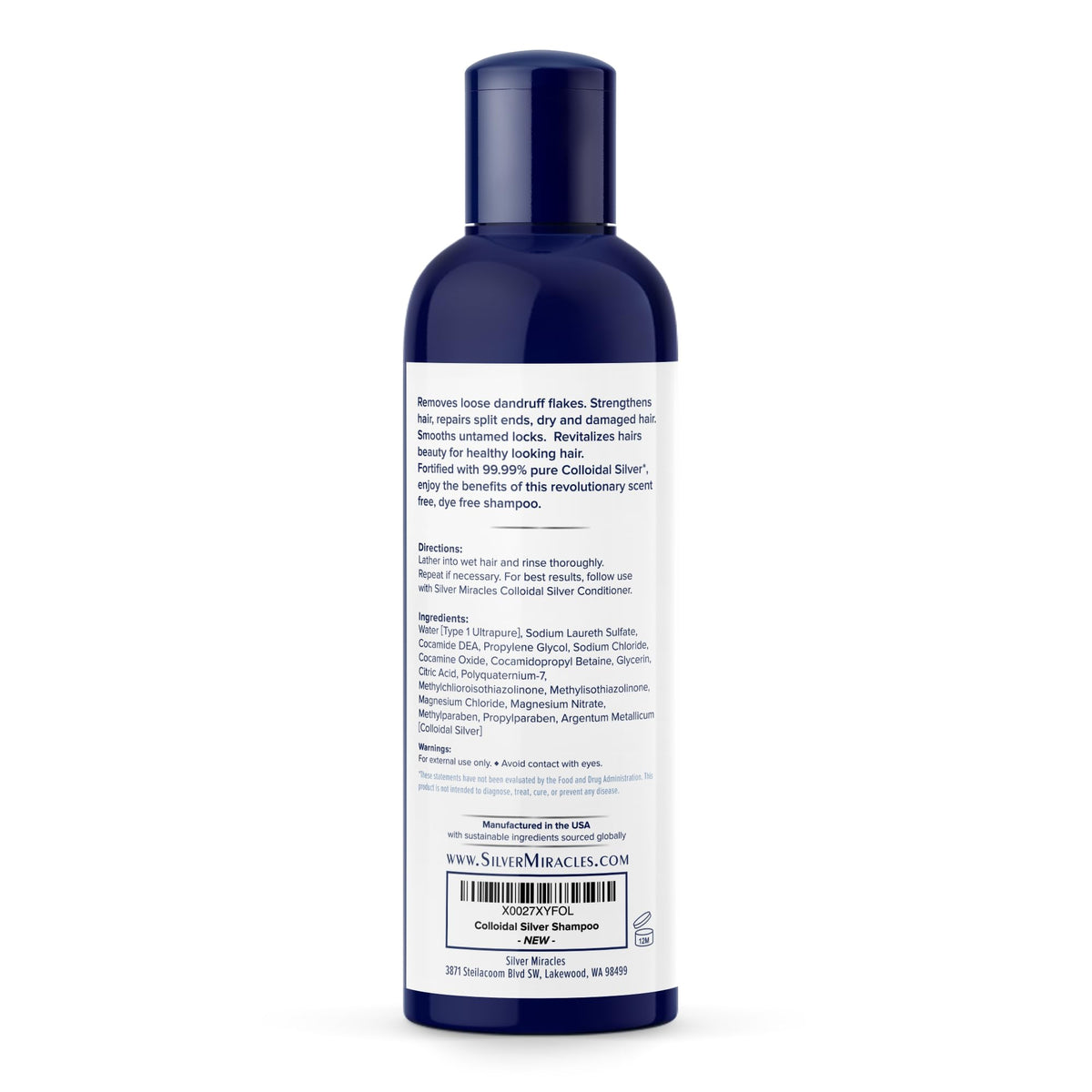 Silver Miracles shampoo lather close-up demonstrating mild foam and soothing texture benefit
