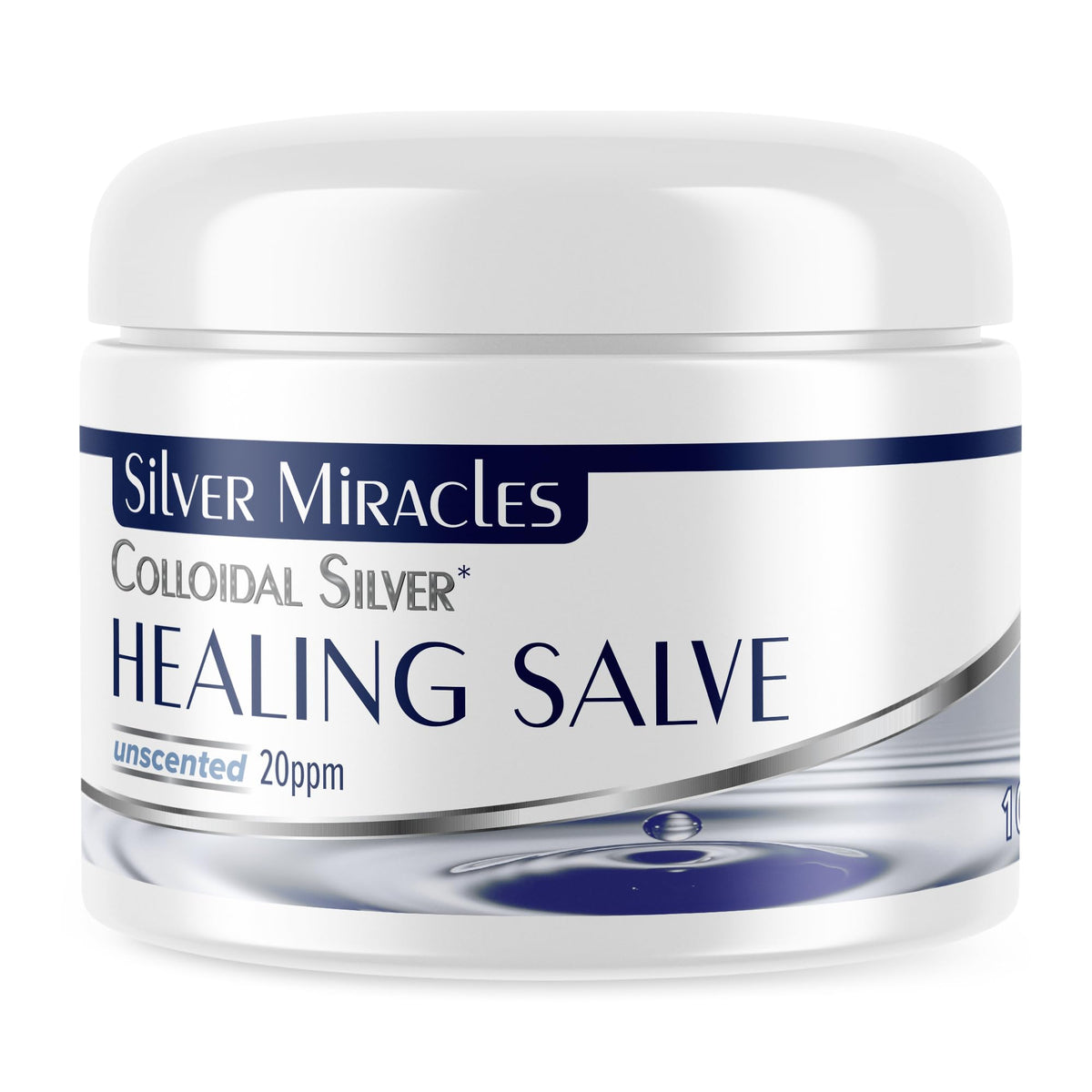 Silver Miracles jar front view showing clean label and compact size for easy use