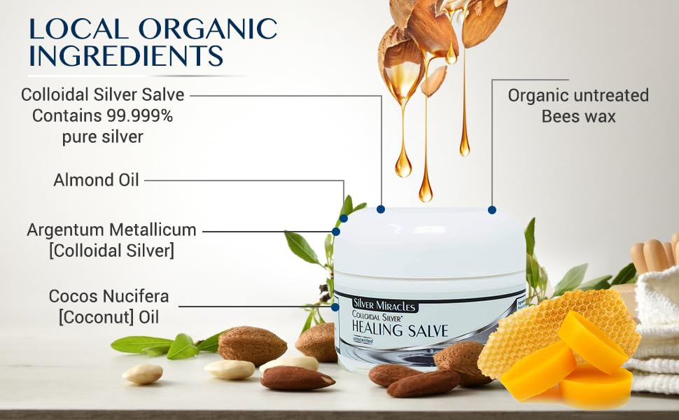 Silver Miracles label closeup highlighting ingredient list and handmade USA benefit
