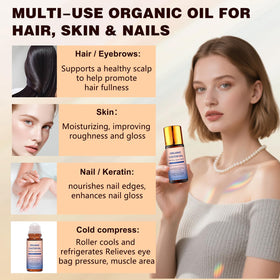 SILVIGO castor oil texture drop on fingertip illustrating rich, hydrating consistency