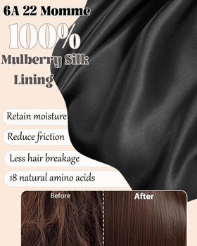 Simapu close-up of mulberry silk lining demonstrating smooth texture benefit