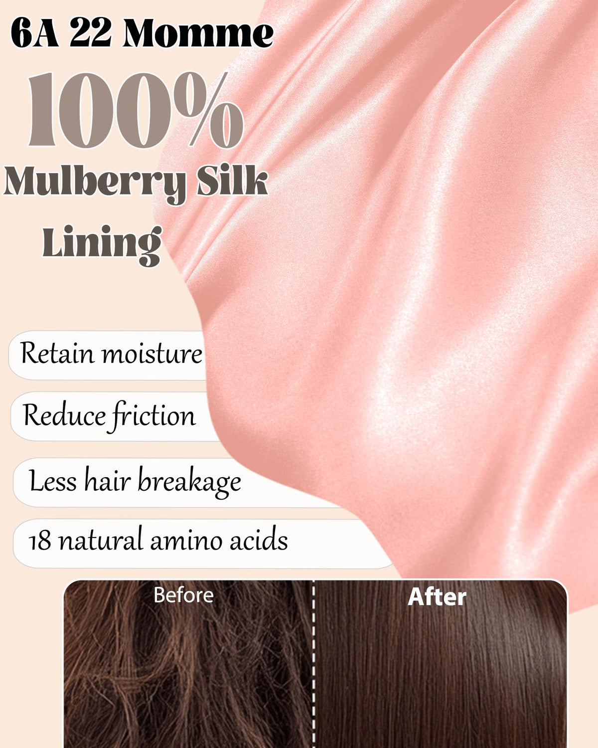 Simapu silk lining closeup revealing smooth texture that reduces friction