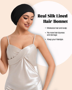 Simapu bonnet on mannequin head showing size range and fit versatility