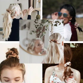 Simnice scrunchie in use holding a ponytail securely with comfortable, non-damaging hold