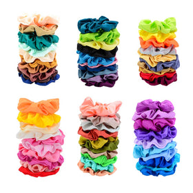 Simnice scrunchies color array flatlay with variety for easy outfit matching