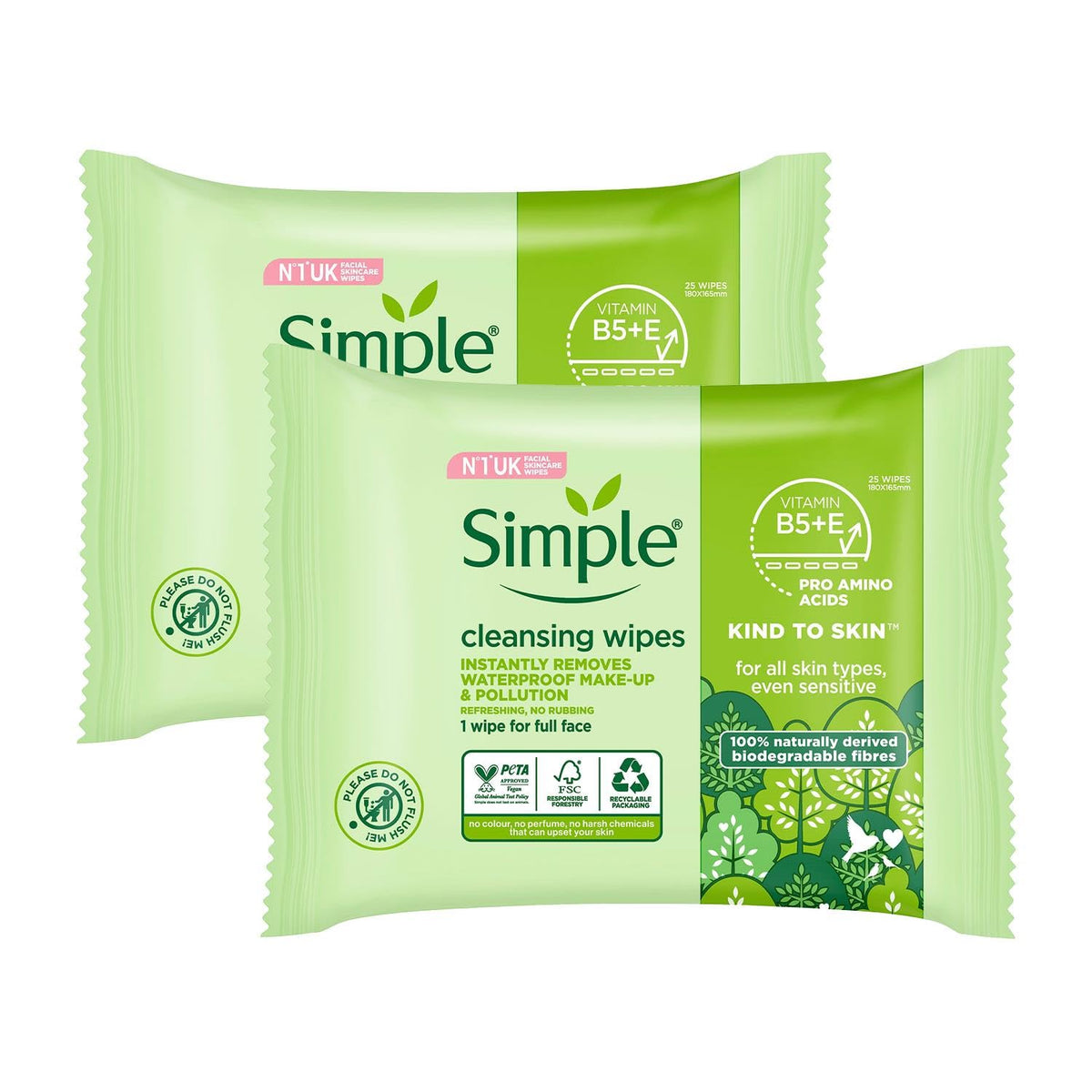 Simple front packaging showing 3-pack and product benefit of gentle cleansing