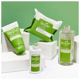 Simple micellar on a cotton pad removing makeup quickly with gentle cleanse benefit