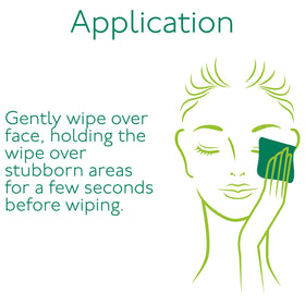 Simple micellar wipe in hand removing makeup demonstrating quick effective removal