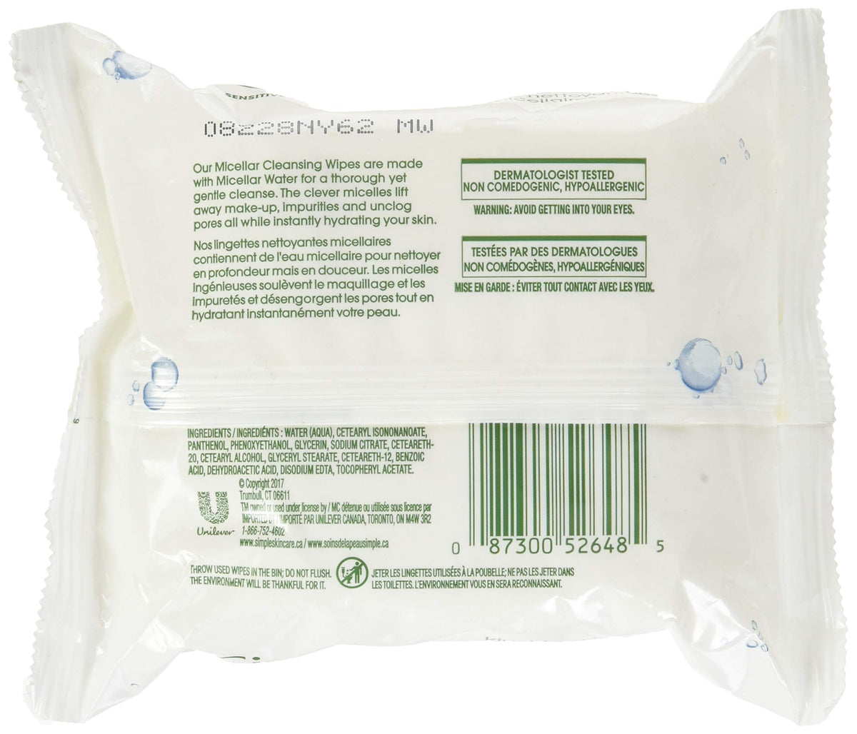 Simple micellar wipes close-up texture highlighting soft fabric and hydration