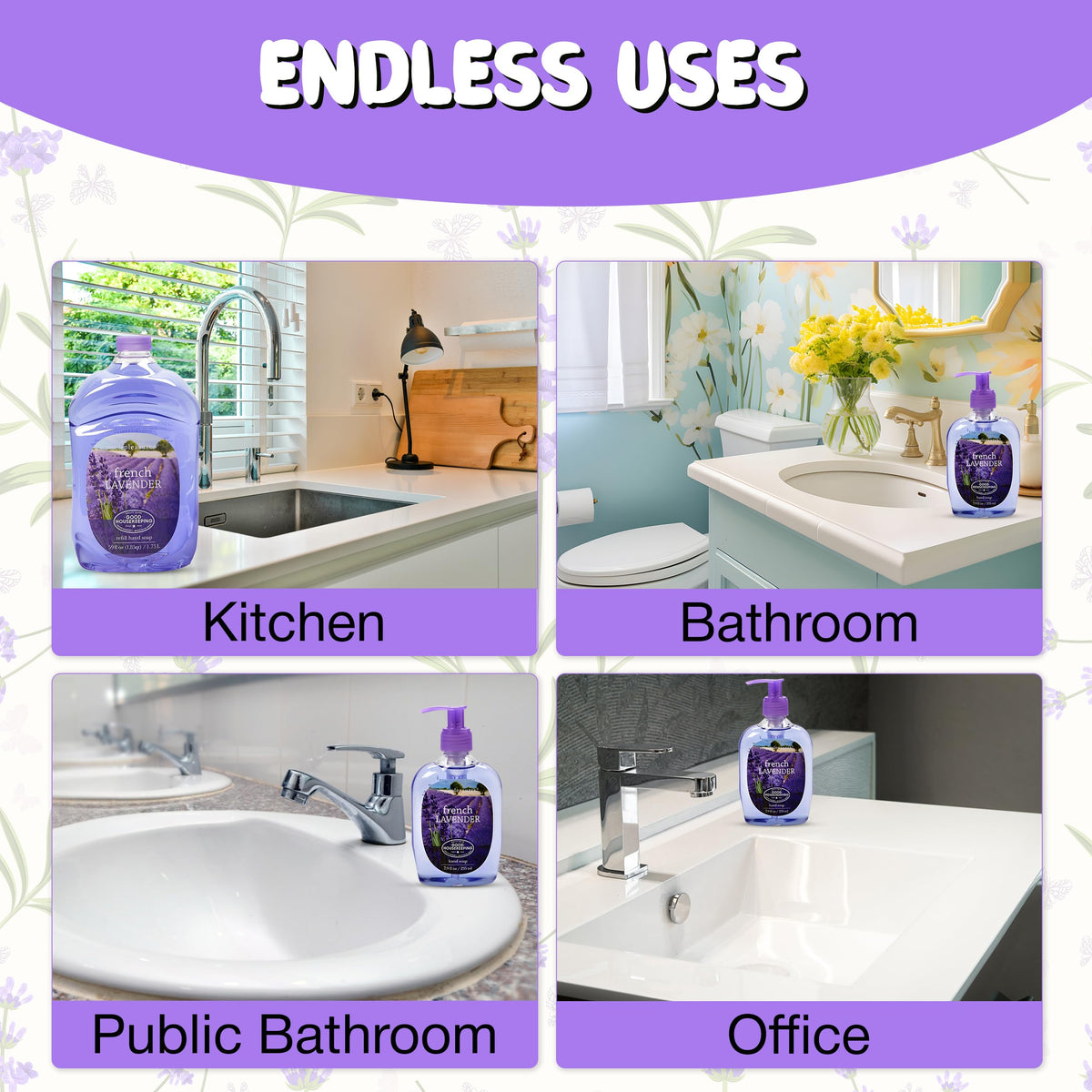 SIMPLE PLEASURES styled bathroom scene showing fragrance and decor benefit