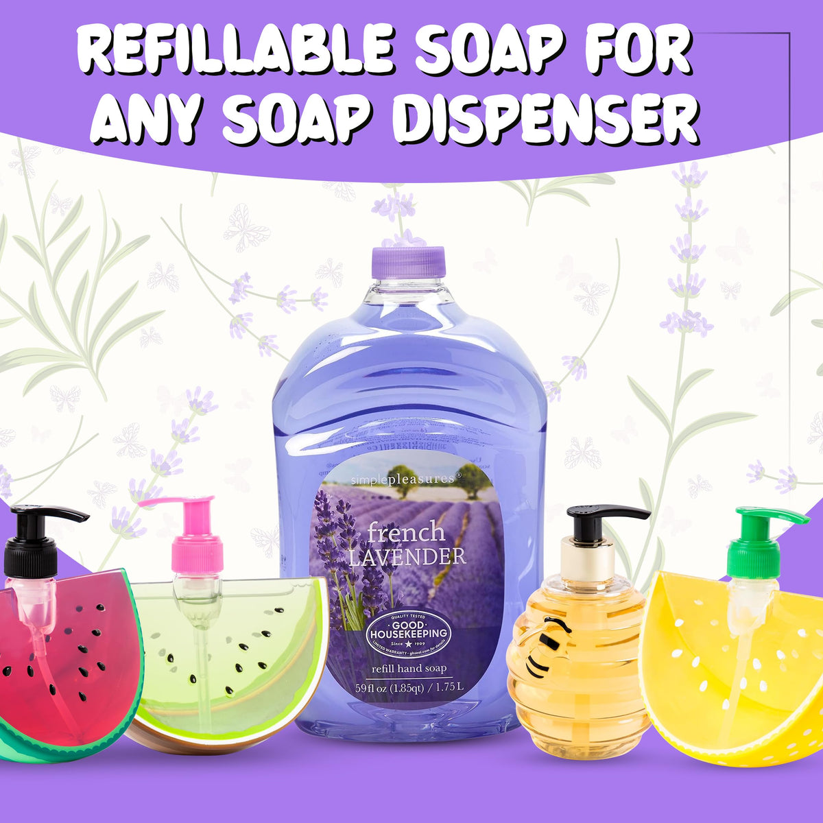 SIMPLE PLEASURES in-use at kitchen sink highlighting quick handwashing convenience