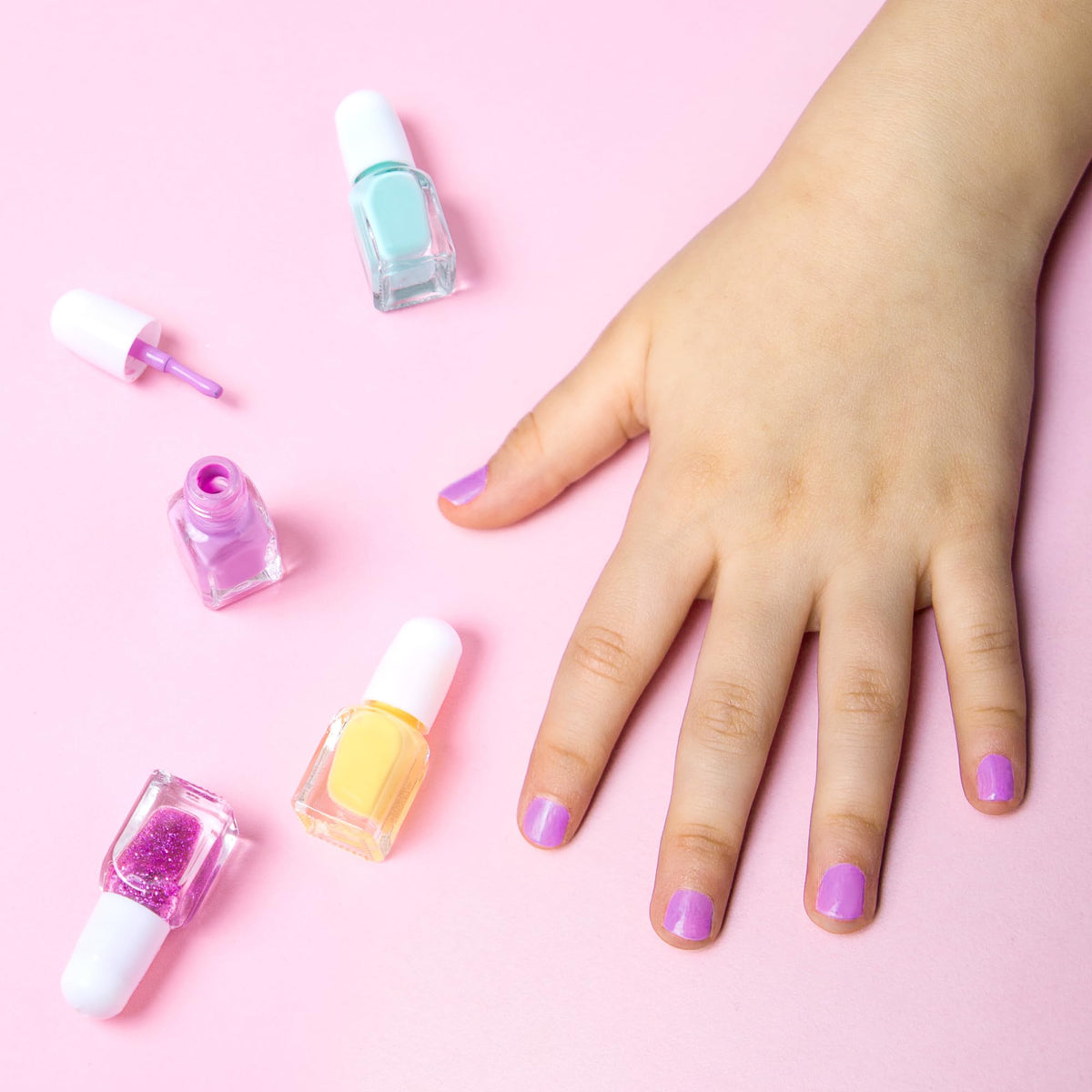 SIMPLE PLEASURES removal peel demo showing easy water-based polish lift-off