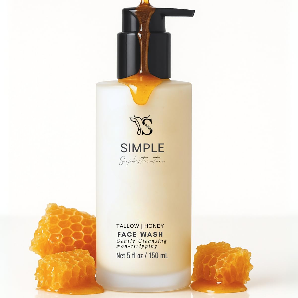 Simple Sophistication jar front view showing label and gentle cleanser benefits
