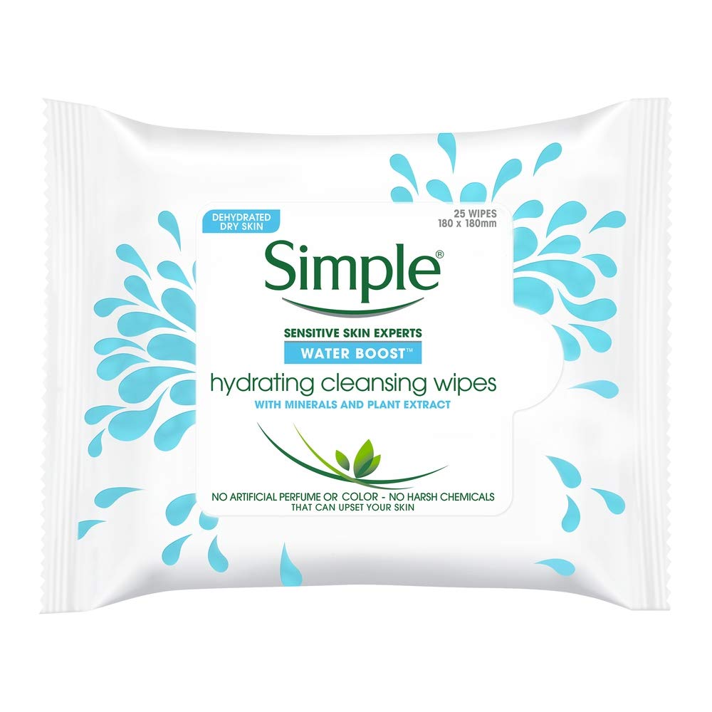 Simple front-pack of Water Boost wipes showing sealed lid and travel-ready benefit