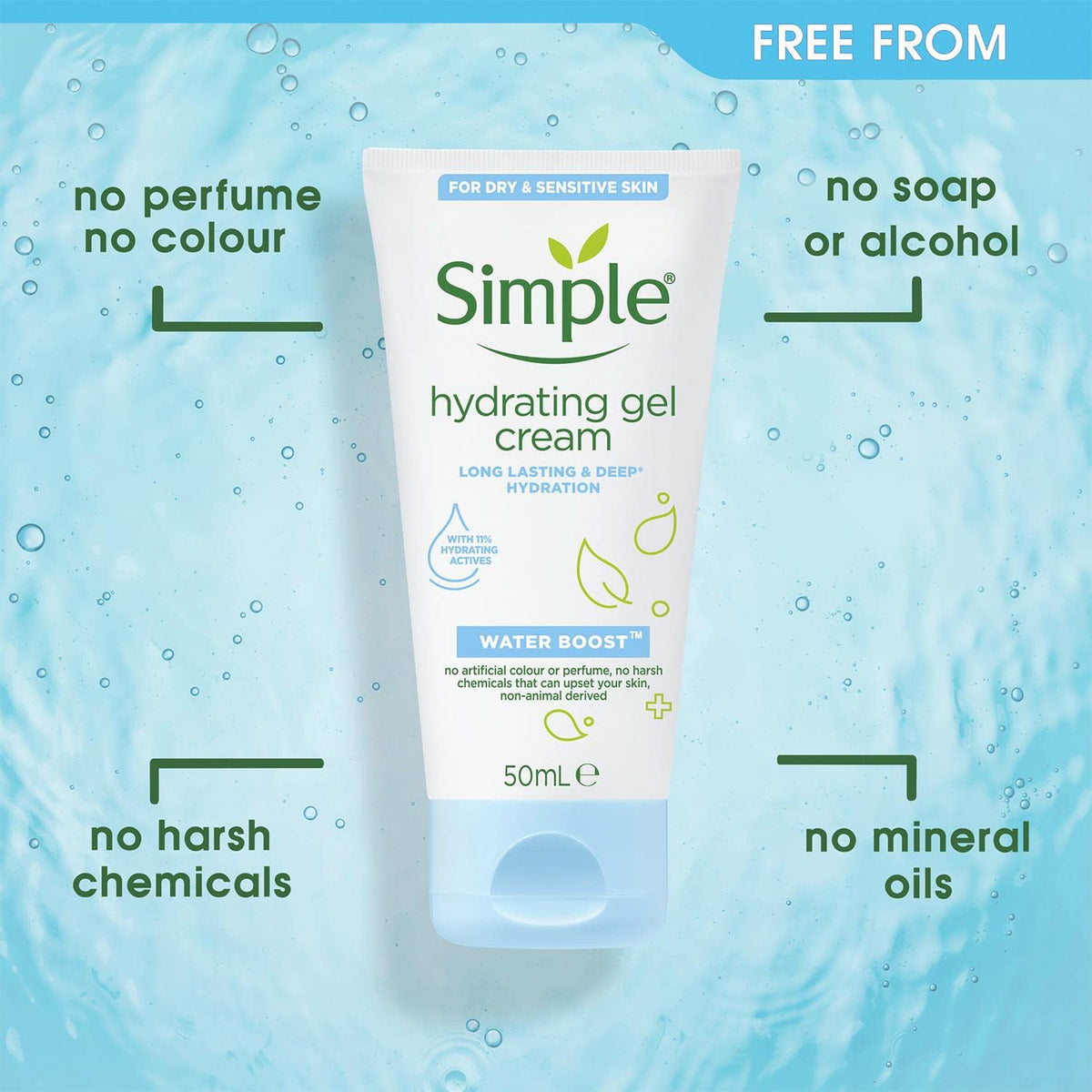 Simple Water Boost 1.7 oz beside everyday items to show compact size