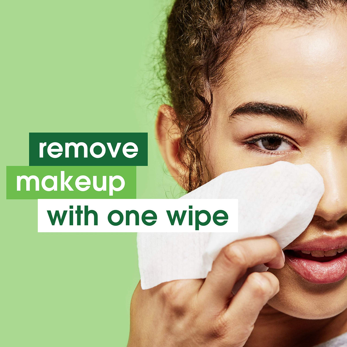 Simple close-up of wipe texture highlighting softer-than-silk fibers for gentle removal
