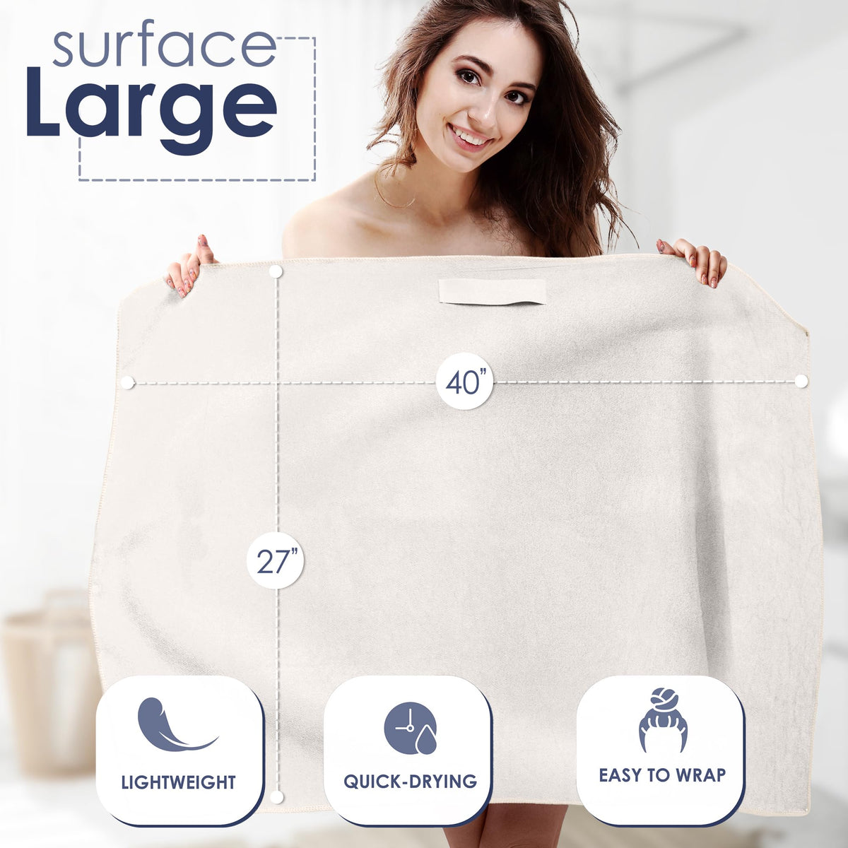 SimpleField microfiber close-up showing soft texture and quick absorption
