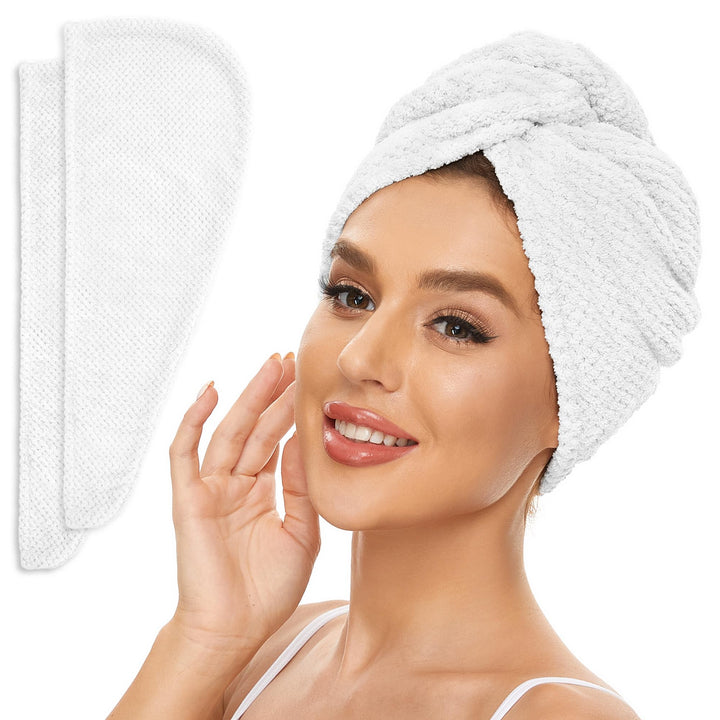 SimpleField front packaging showing two bright white towel wraps and benefits