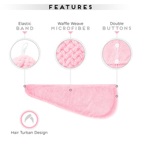 SimpleField hair wrap on model showcasing hands-free drying convenience
