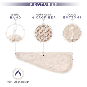 SimpleField woman wearing turban while getting ready shows hands-free convenience