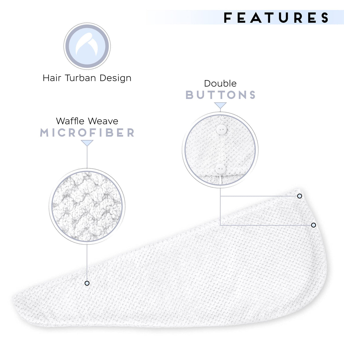 SimpleField worn by woman drying hair hands-free and saving time