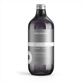 simplehuman front packaging of cucumber refill showing bottle and label for easy identification