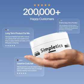 Simpletics close-up on clay grain texture highlighting natural bentonite for defined hold