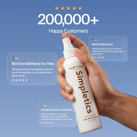 Simpletics spray texture close-up demonstrating fine mist for even distribution and light hold