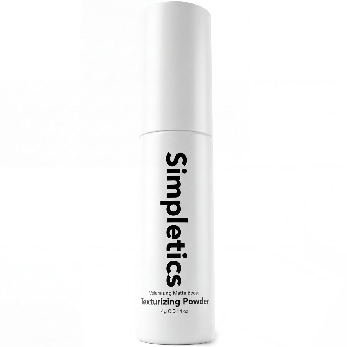 Simpletics product front view showing compact portable design and instant volume benefit