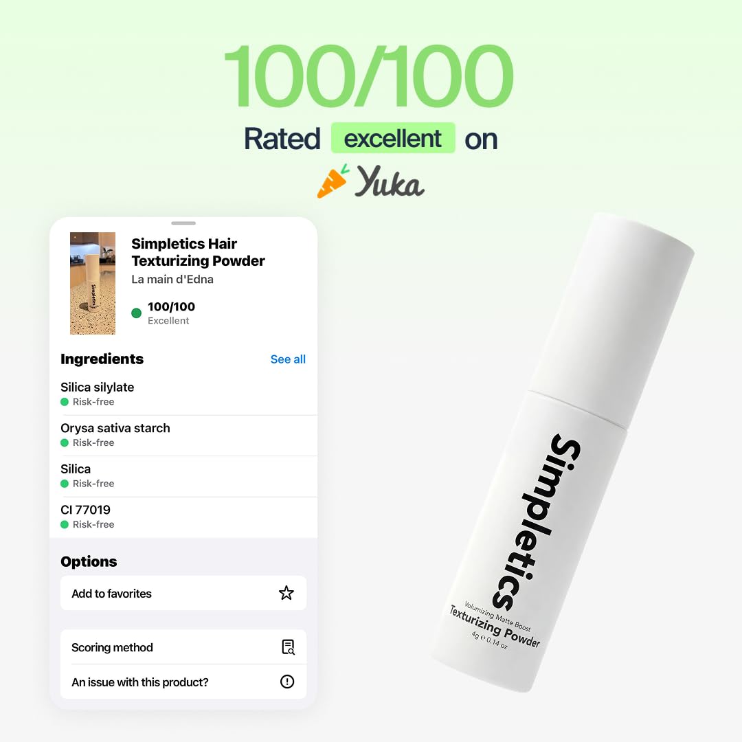 Simpletics label listing minimal ingredients emphasizing clean formula benefits