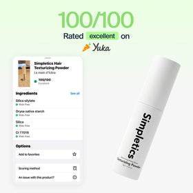 Simpletics label listing minimal ingredients emphasizing clean formula benefits