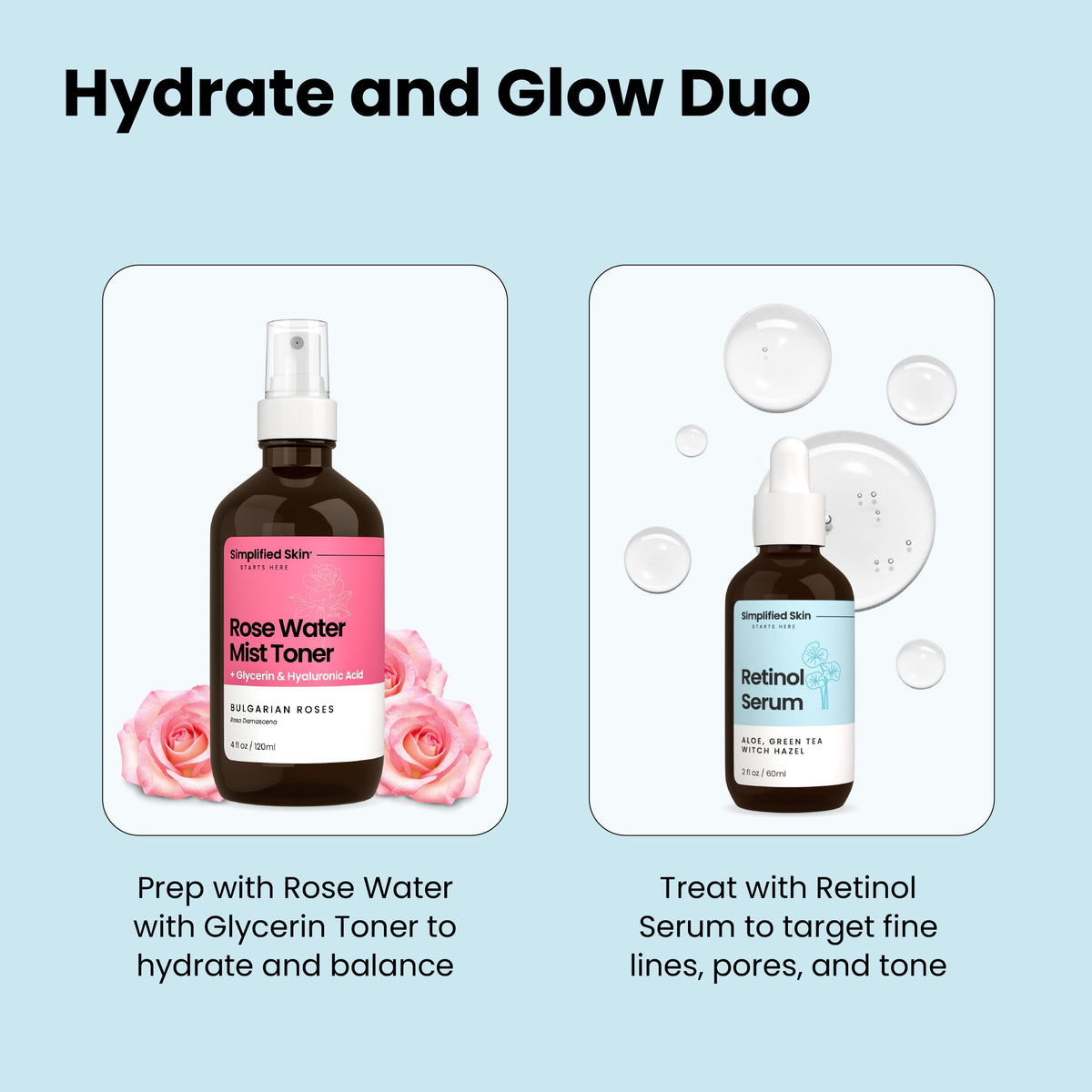 Simplified Skin bottle next to ruler showing 2 fl oz size and travel practicality