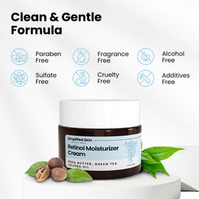 Simplified Skin cream applied on hand to show lightweight absorption