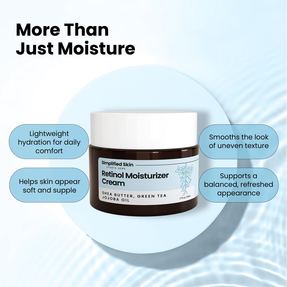 Simplified Skin with hyaluronic acid ingredient visual for plumping effect
