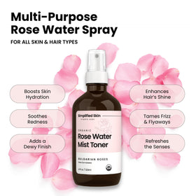 Simplified Skin bottle closeup of label highlighting USDA organic benefit