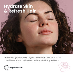 Simplified Skin mist spraying onto skin illustrating quick hydration benefit