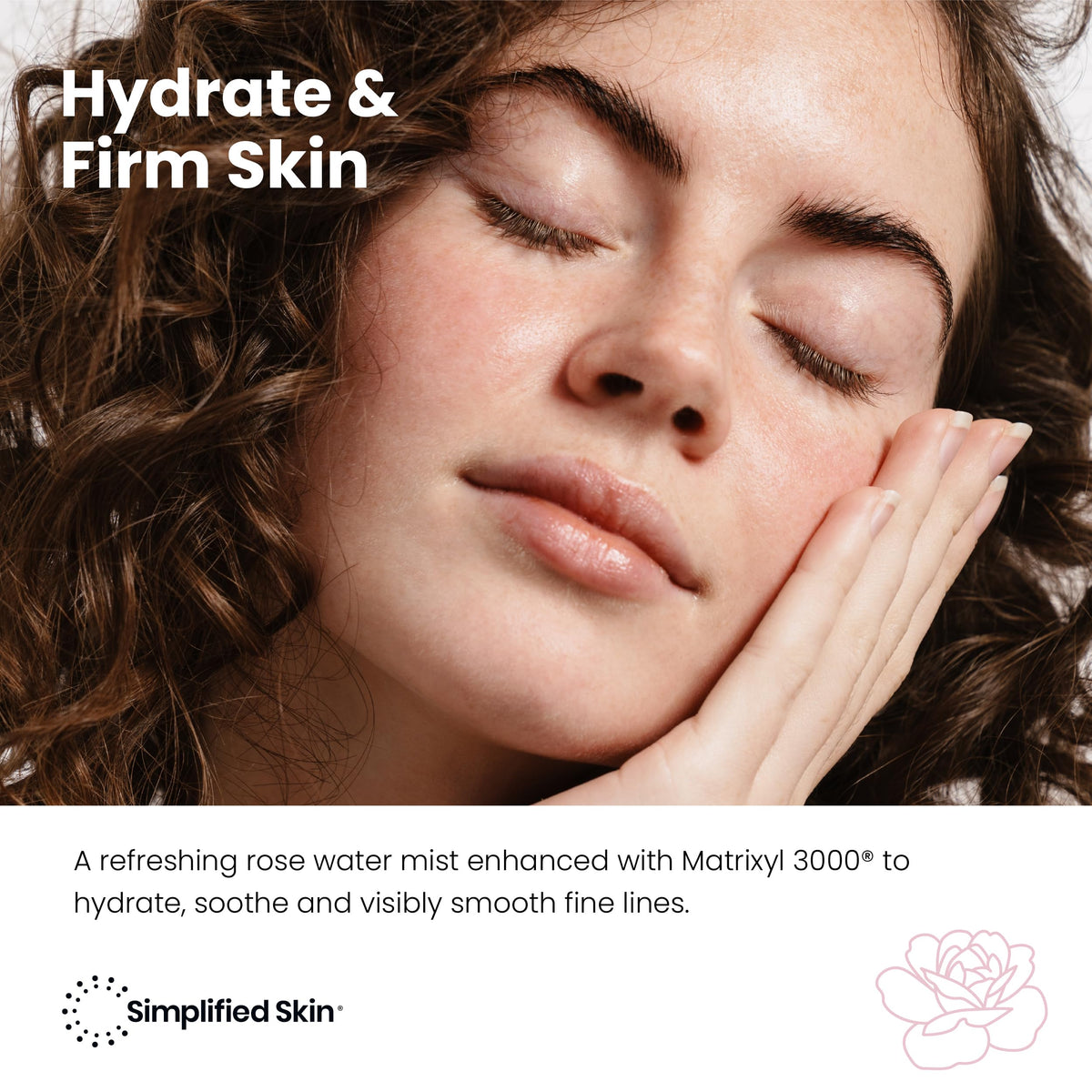 Simplified Skin mist spraying closeup delivering instant hydration and refreshment